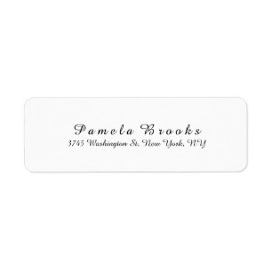 Stijlvol Script Modern Wit Plain Elegant Uniek Etiket