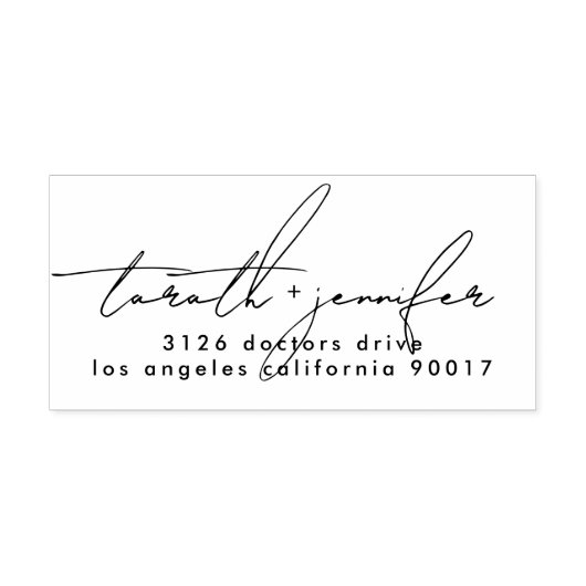 Stijlvol Script Moderne aangepaste namen Bruiloft  Zelfinktende Stempel (Design)