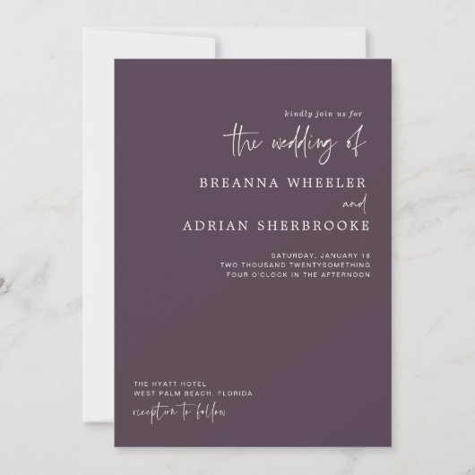 Stijlvol script | Moderne bruiloft uitnodiging (Voorkant)
