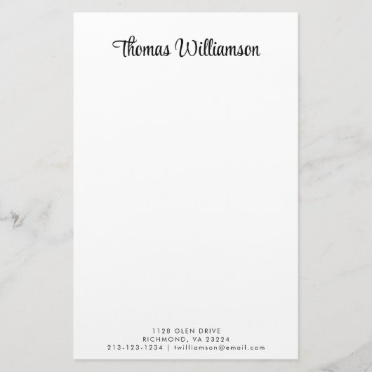 Stijlvol Script-monogram Briefpapier (Voorkant)