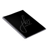 Stijlvol Script Monogram Initialen en naam Notitieboek (Rechterzijde)