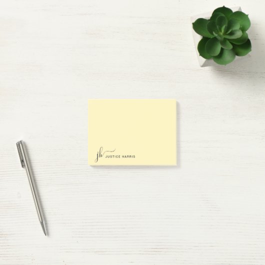 Stijlvol script monogram op maat post-it® notes (Kantoor)