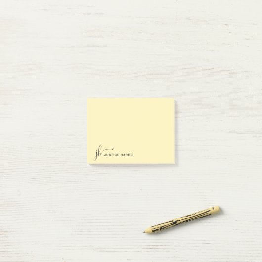 Stijlvol script monogram op maat post-it® notes (Op bureau)