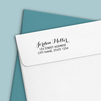 Stijlvol Script Name Home Address Zelfinktende Stempel
