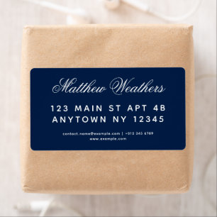 Stijlvol Script Navy Verzendlabels Aangepast Ontwe Etiket