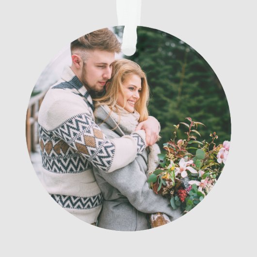 Stijlvol script Ons eerste kerstgouden paar Ornament (achterkant)