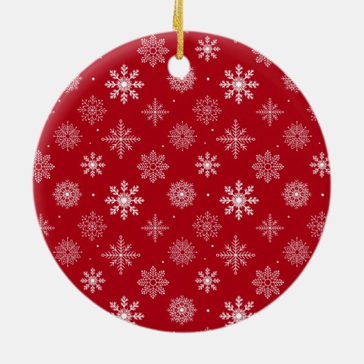 Stijlvol script onze eerste kerstfamilie rood keramisch ornament (Achterkant)