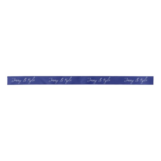 Stijlvol script paar namen marine blauw lint (Voorkant)