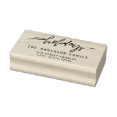 Stijlvol script Prettige Feestdagen Familienaam Ad Rubberstempel (Stempel)