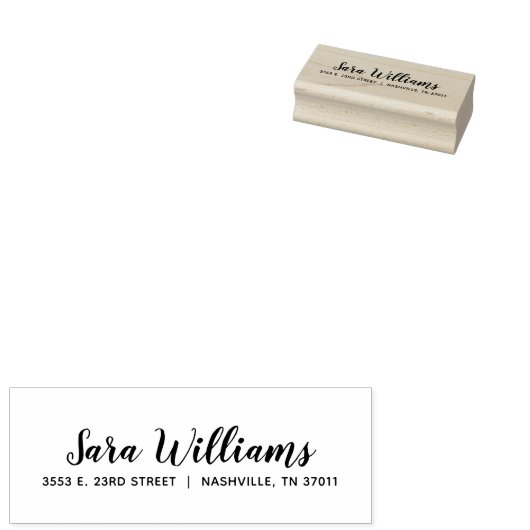Stijlvol Script Return-adres Rubberstempel (Gestempeld)
