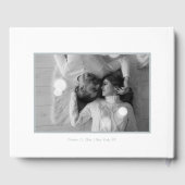 Stijlvol script Silver White met zwarte witte foto Gastenboek (Achterkant)