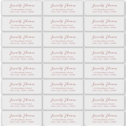 Stijlvol script transparant retouradres label (Voorkant)