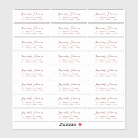 Stijlvol script transparant retouradres label (Vel)