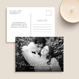 Stijlvol script voor altijd dankbaar huwelijk briefkaart