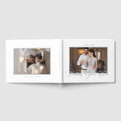 Stijlvol script, zilver en wit | Foto Gastenboek (Volledig)