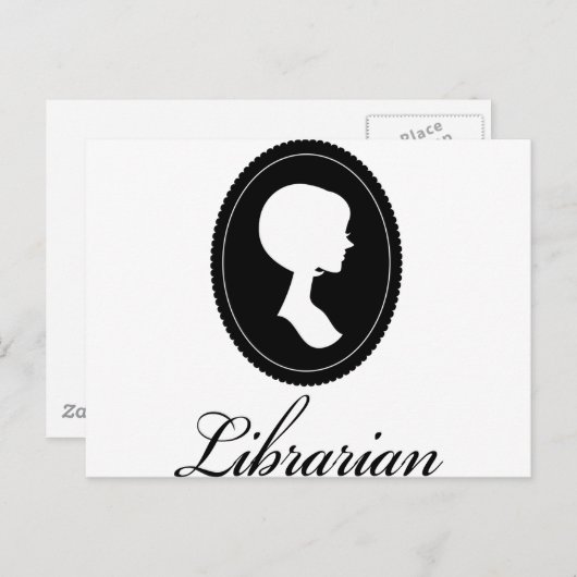 Stijlvol Silhouette Librarian Gift Briefkaart (Voorkant / Achterkant)