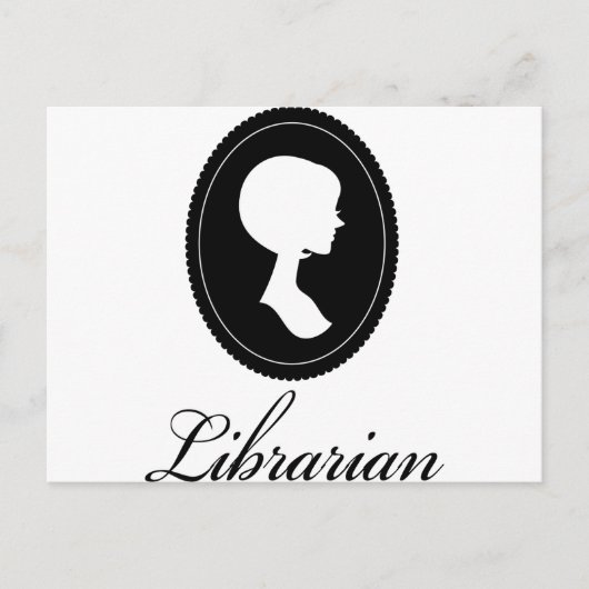 Stijlvol Silhouette Librarian Gift Briefkaart (Voorkant)