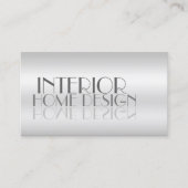 Stijlvol Silver Mirror Letters Professional Modern Visitekaartje (Voorkant)