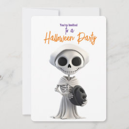 STIJLVOL SKELET HALLOWEEN PARTY KAART