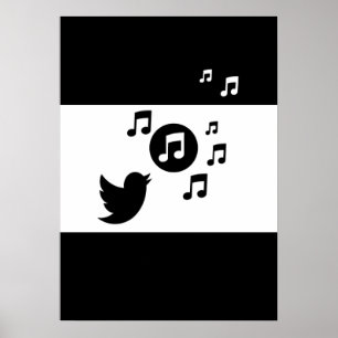 Stijlvol Songbird Black en White Poster