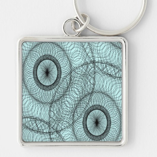 Stijlvol Spirly Zen Doodle Patroon Sleutelhanger (Voorkant)