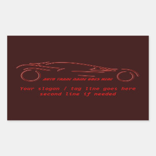 Stijlvol Sportscar - gloeiend rood neon automatisc Rechthoekige Sticker