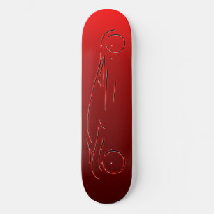 Stijlvol Sportscar - gloeiend rood neon automatisc Skateboard