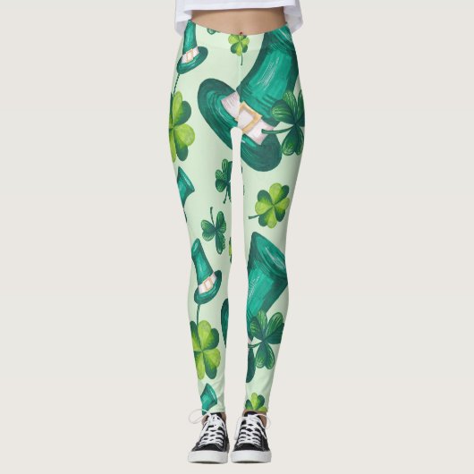 Stijlvol St. Patrick's Day Green Leggings (Voorkant)