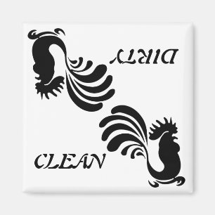 Stijlvol station "Clean/Dirty" Dish Washer Magnet Magneet