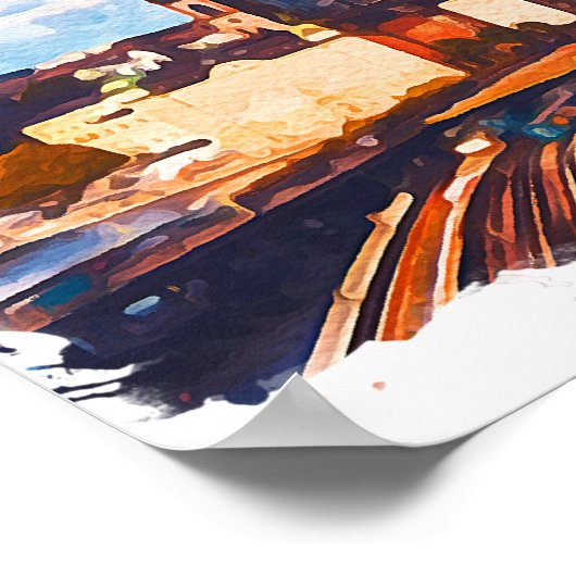 Stijlvol Stockholm Zweden Panorama City Uitzicht Poster (Hoek)