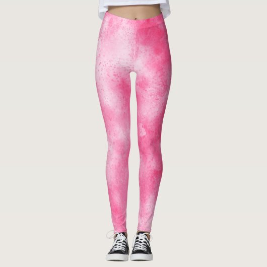 Stijlvol Stormen wolkeneffect Roze Leggings (Voorkant)