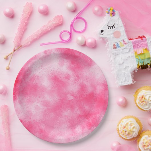 Stijlvol Stormen wolkeneffect Roze Papieren Bordje (Feest)