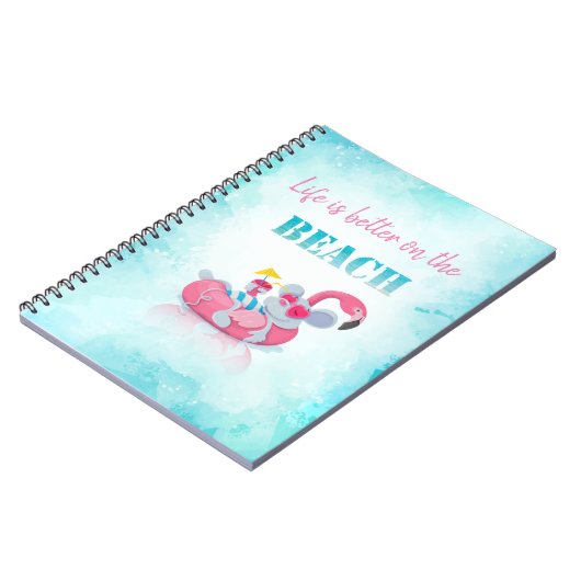 Stijlvol strand voor muizen notitieboek (Linkerzijde)