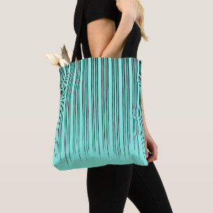 Stijlvol Stripe Patroon zwart/Turquoise Draagtas