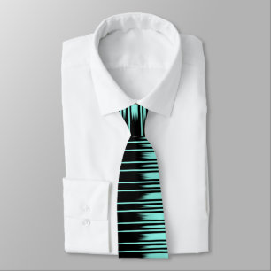 Stijlvol Stripe Patroon zwart/Turquoise Stropdas