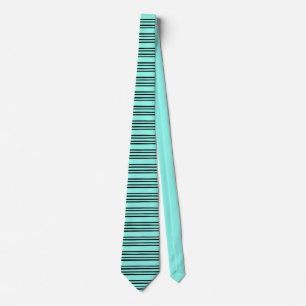 Stijlvol Stripe Patroon zwart/Turquoise Stropdas