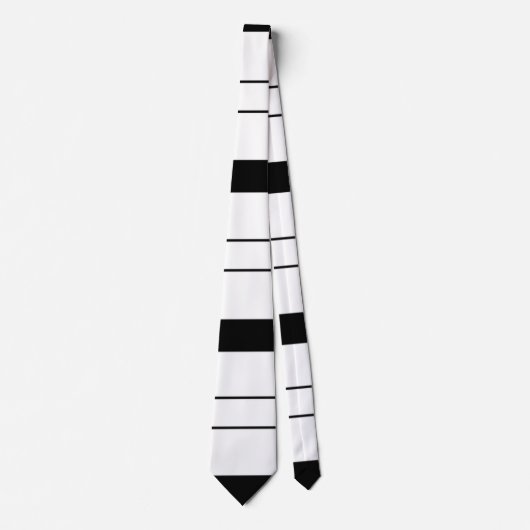 Stijlvol Stropdas met zwarte en witte strepen (Voorkant)