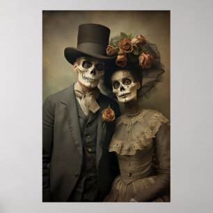 Stijlvol Sugar Skull Costumes Poster: Unique Dia d Poster
