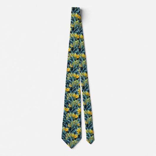 Stijlvol Sunflower Autumn Floral Pattern Stropdas (Voorkant)