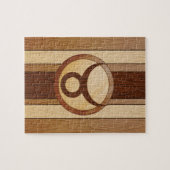 Stijlvol symbool voor hout Taurus Zodiac Legpuzzel (Horizontaal)