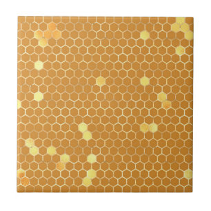 Stijlvol Tan Gold Honeycomb Tegeltje