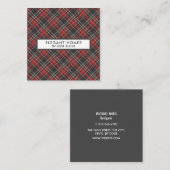 Stijlvol tartan ruitpatroon vierkante visitekaartje (Voorkant / Achterkant)