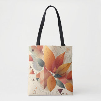 Stijlvol Tas met blad en geometrisch patroon