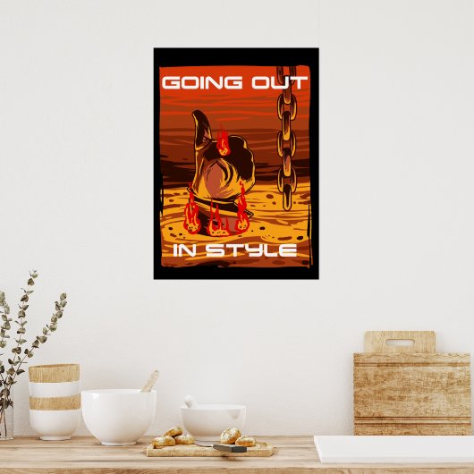 Stijlvol - Terminator duikt omhoog Poster (Keuken)