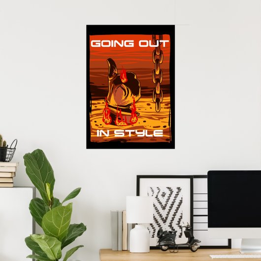 Stijlvol - Terminator duikt omhoog Poster (Thuiskantoor)