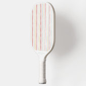 Stijlvol Terug naar Schoolkleurige Stripes Monogra Pickleball Paddle (Links)