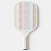 Stijlvol Terug naar Schoolkleurige Stripes Monogra Pickleball Paddle (Achterkant)