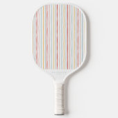 Stijlvol Terug naar Schoolkleurige Stripes Monogra Pickleball Paddle (Voorkant)