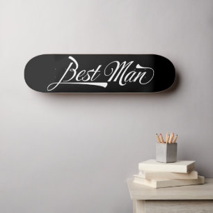 Stijlvol Trendy Black Retro Typografie Best Man Skateboard