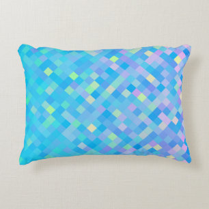 Stijlvol Trendy Blue Multicolored Mosaic Pattern Decoratief Kussen